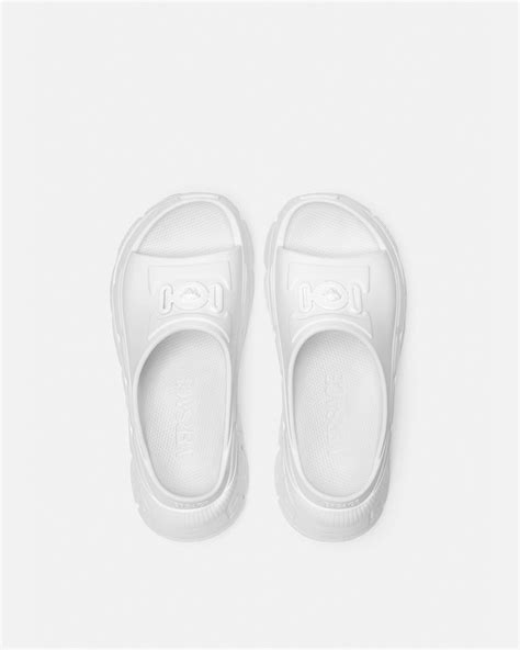 versace medusa slides white|Versace platform medusa.